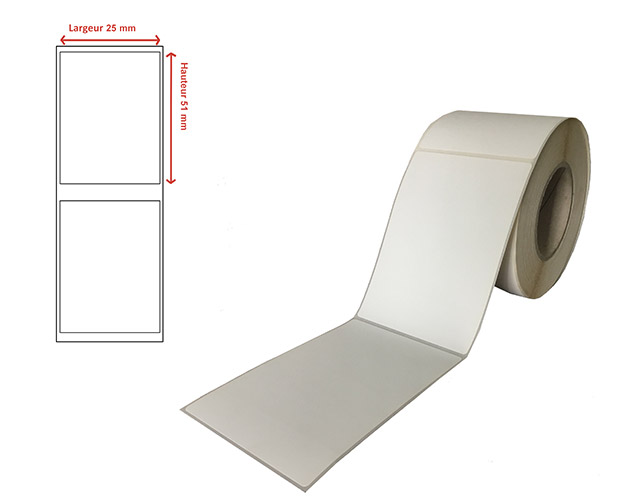 Etiquettes thermique direct protégé (25 x 51 mm) : découvrez nos