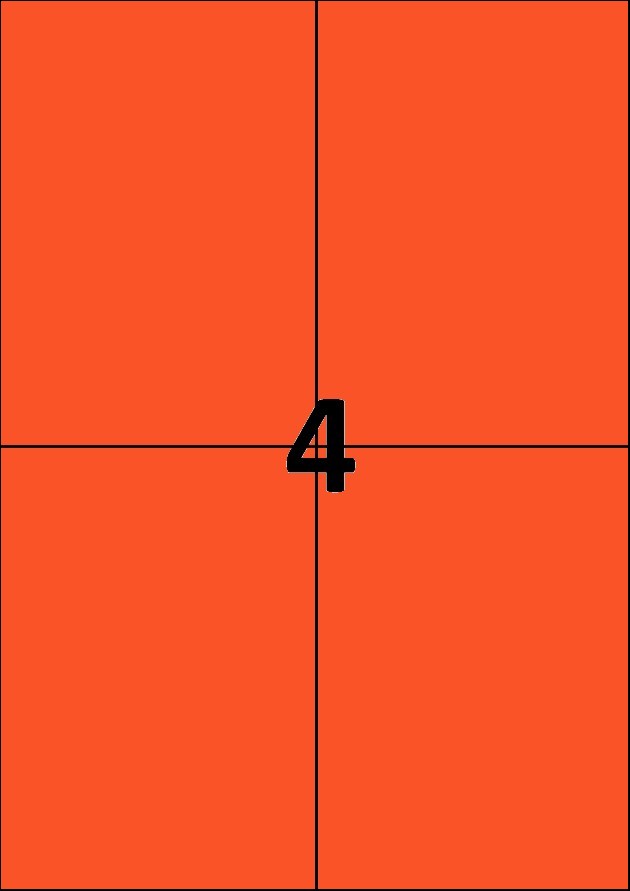 4 etiquettes rouges par A4 - Ref 256 R