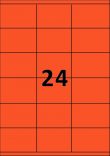 24 étiquettes rouges par A4 - Ref 257 R