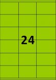 24 étiquettes vertes par A4 - Ref 257 V