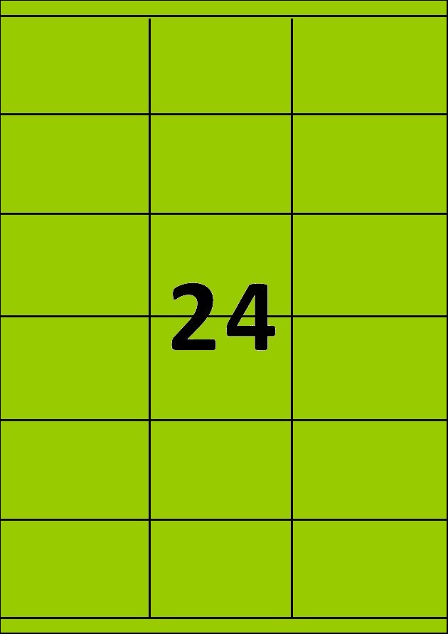 24 étiquettes vertes par A4 - Ref 257 V
