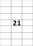 21 étiquettes blanches par A4 - Ref 258