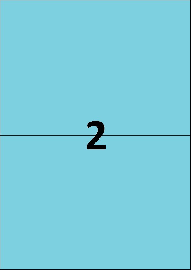 2 etiquettes bleues par A4 - Ref 261 B
