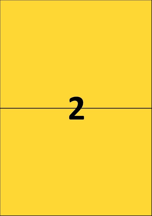 2 etiquettes jaunes par A4 - Ref 261 J