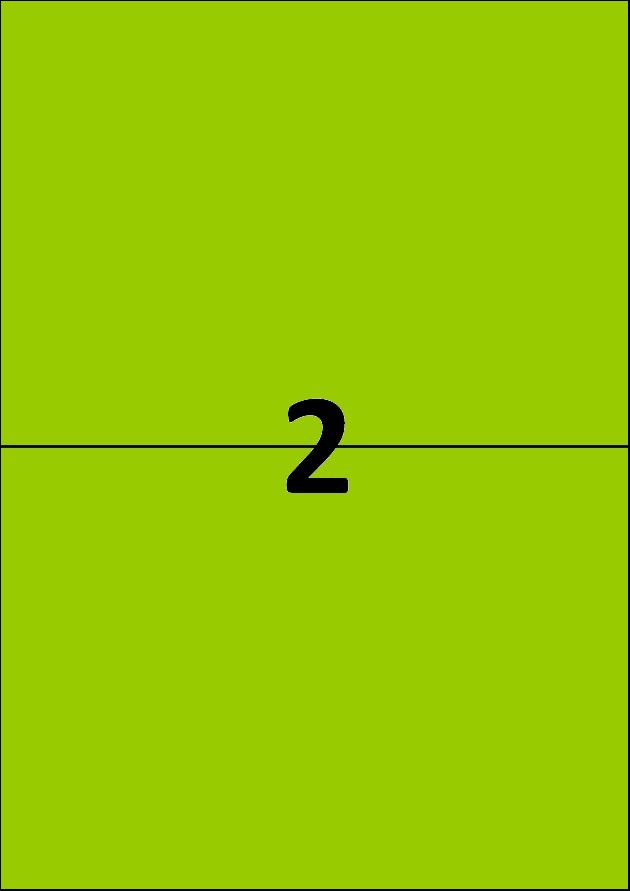 2 etiquettes vertes par A4 - Ref 261 V