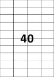 40 étiquettes blanches par A4 - Ref 265