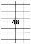 48 étiquettes blanches par A4 - Ref 566