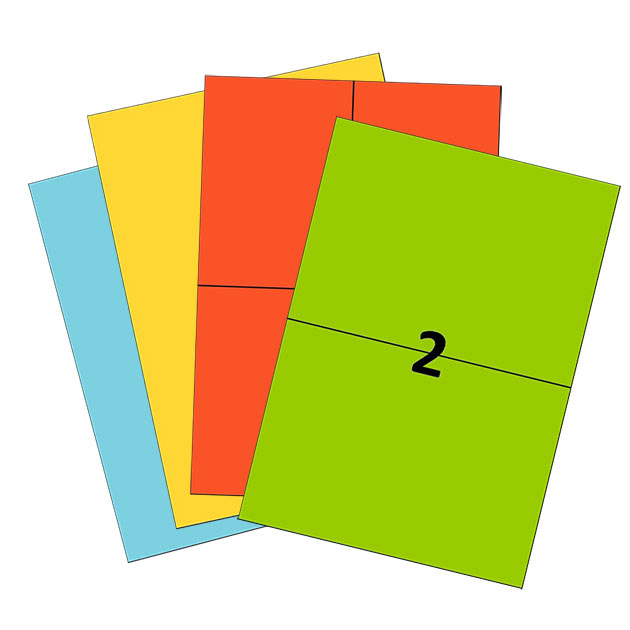 Etiquettes couleurs en planches A4